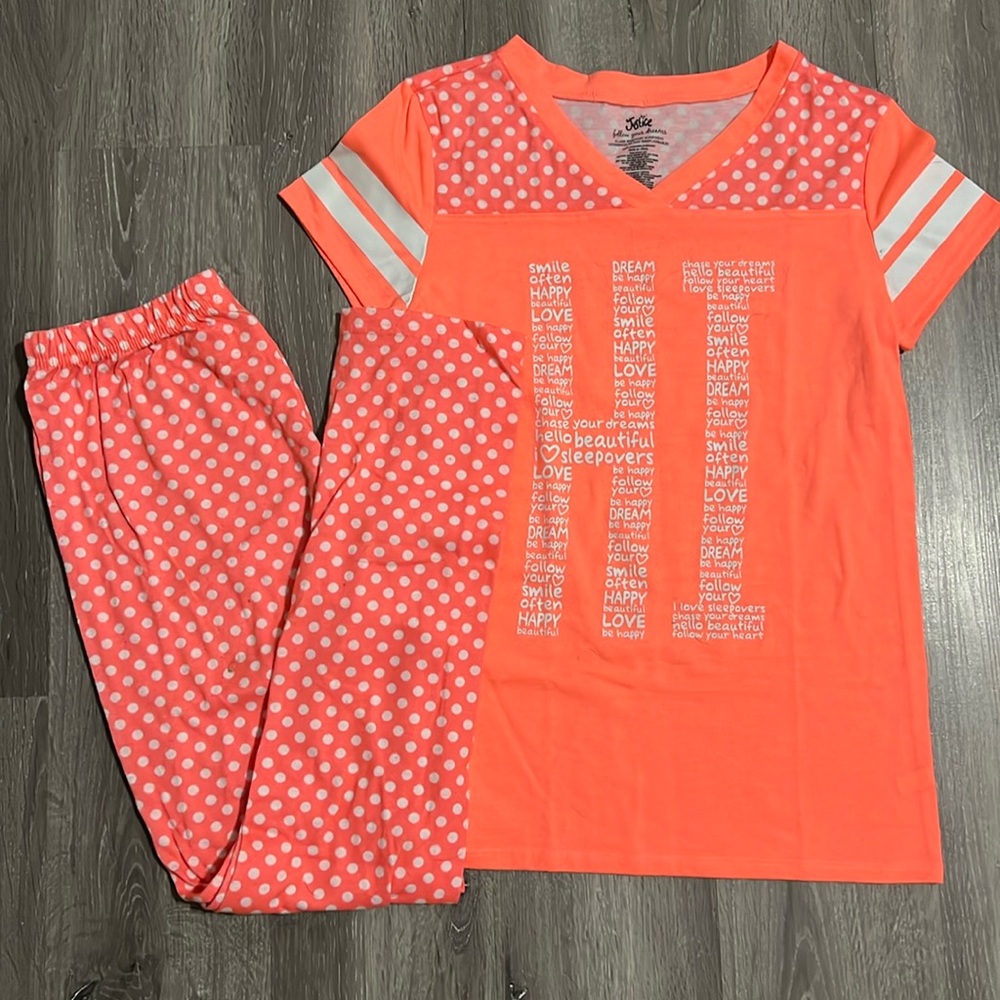 Kids Neon Orange Glow in the Dark Justice Pajama Set